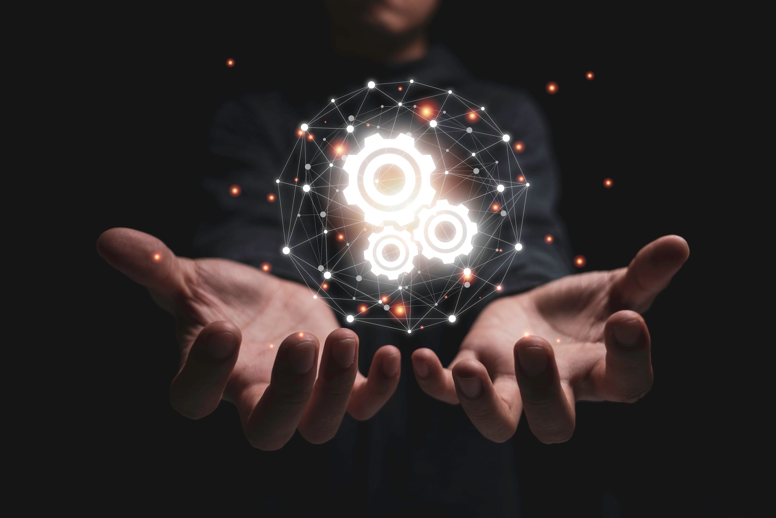 Two hand hold group of virtual cog gears